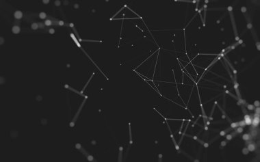 Çokgen alanı düşük Poli koyu arka plan, 3d render