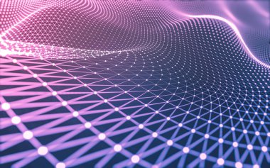 Çokgen alanı düşük Poli koyu arka plan, 3d render