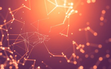 Çokgen alanı düşük Poli koyu arka plan, 3d render