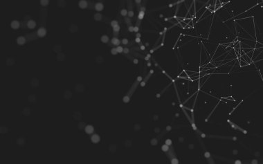 Çokgen alanı düşük Poli koyu arka plan, 3d render