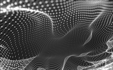 Çokgen alanı düşük Poli koyu arka plan, 3d render