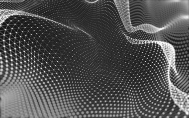 Çokgen alanı düşük Poli koyu arka plan, 3d render