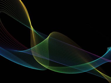 Bir parlayan ile koyu arka plan soyut dalgalar