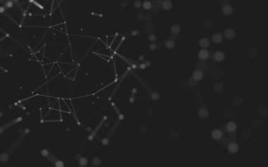 Çokgen alanı düşük Poli koyu arka plan, 3d render