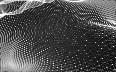 Çokgen alanı düşük Poli koyu arka plan, 3d render