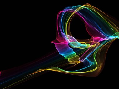 Bir parlayan ile koyu arka plan soyut dalgalar