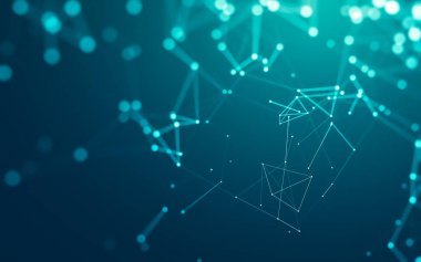 Çokgen alanı düşük Poli koyu arka plan, 3d render