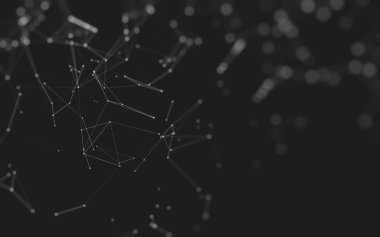 Çokgen alanı düşük Poli koyu arka plan, 3d render