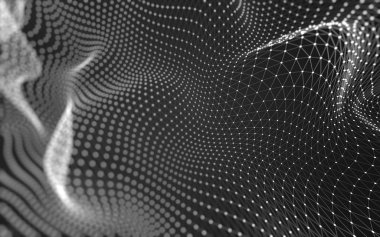 Çokgen alanı düşük Poli koyu arka plan, 3d render