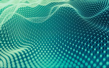 Çokgen alanı düşük Poli koyu arka plan, 3d render