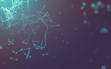 Çokgen alanı düşük Poli koyu arka plan, 3d render