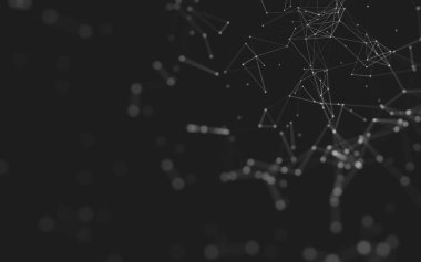 Çokgen alanı düşük Poli koyu arka plan, 3d render