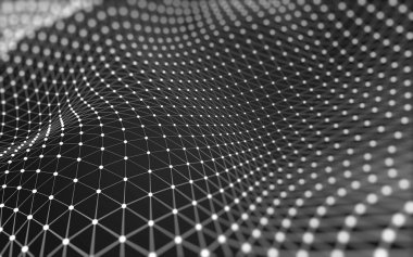 Çokgen alanı düşük Poli koyu arka plan, 3d render