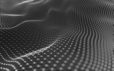 Çokgen alanı düşük Poli koyu arka plan, 3d render