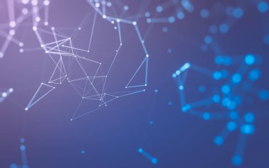 Çokgen alanı düşük Poli koyu arka plan, 3d render