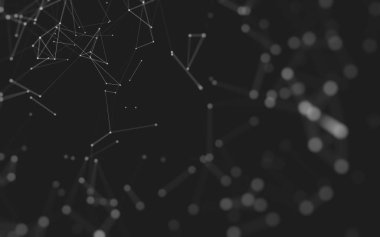 Çokgen alanı düşük Poli koyu arka plan, 3d render