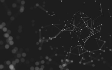 Çokgen alanı düşük Poli koyu arka plan, 3d render