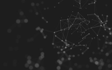 Çokgen alanı düşük Poli koyu arka plan, 3d render