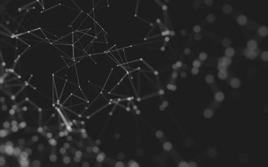 Çokgen alanı düşük Poli koyu arka plan, 3d render