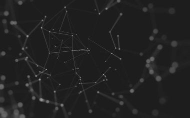 Çokgen alanı düşük Poli koyu arka plan, 3d render