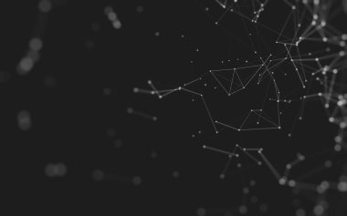 Çokgen alanı düşük Poli koyu arka plan, 3d render