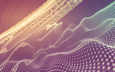 Çokgen alanı düşük Poli koyu arka plan, 3d render