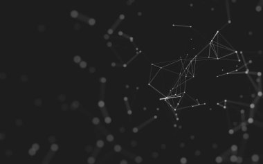 Çokgen alanı düşük Poli koyu arka plan, 3d render