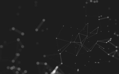 Çokgen alanı düşük Poli koyu arka plan, 3d render