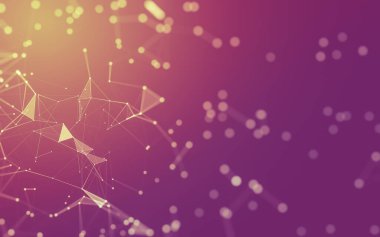 Soyut arka plan. Çokgen şekilli moleküller teknolojisi,