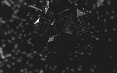 Soyut arka plan. Çokgen şekilli moleküller teknolojisi,