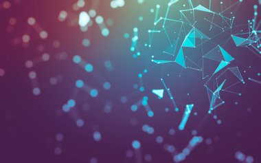 Soyut arka plan. Çokgen şekilli moleküller teknolojisi,