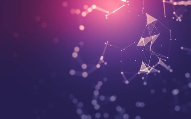 Soyut arka plan. Çokgen şekilli moleküller teknolojisi,