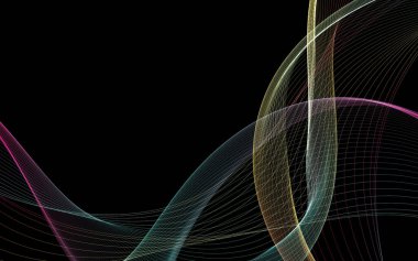 Bir parlayan ile koyu arka plan soyut dalgalar