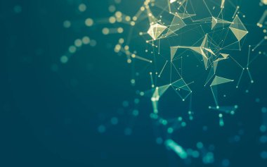 Soyut arka plan. Çokgen şekilli moleküller teknolojisi,