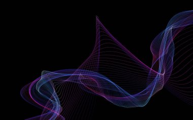 Bir parlayan ile koyu arka plan soyut dalgalar