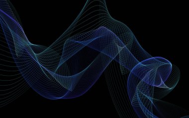 Bir parlayan ile koyu arka plan soyut dalgalar