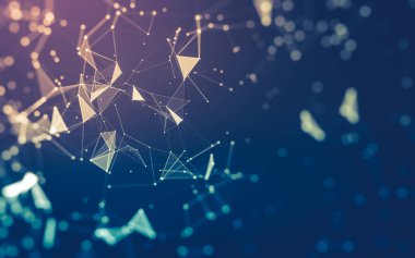 Soyut arka plan. Çokgen şekilli moleküller teknolojisi,