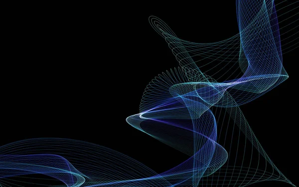 Fundo abstrato escuro com ondas abstratas brilhantes — Fotografia de Stock