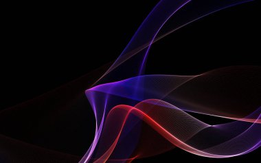 Bir parlayan ile koyu arka plan soyut dalgalar