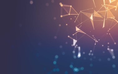 Soyut arka plan. Çokgen şekilli moleküller teknolojisi,