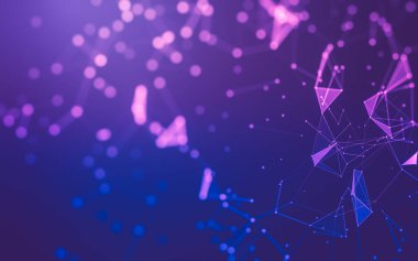 Soyut arka plan. Çokgen şekilli moleküller teknolojisi,