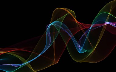 Bir parlayan ile koyu arka plan soyut dalgalar