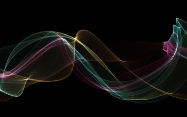 Bir parlayan ile koyu arka plan soyut dalgalar