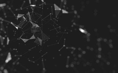 Soyut arka plan. Çokgen şekilli moleküller teknolojisi,