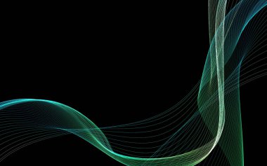 Bir parlayan ile koyu arka plan soyut dalgalar