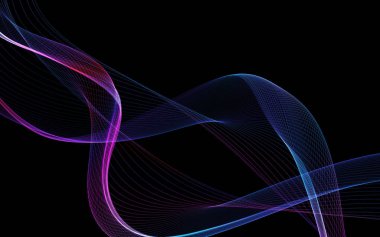 Bir parlayan ile koyu arka plan soyut dalgalar