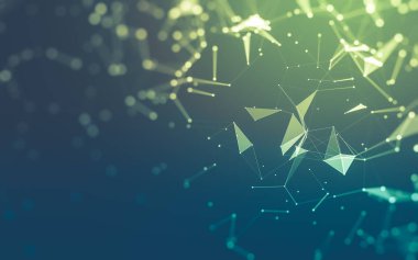 Soyut arka plan. Çokgen şekilli moleküller teknolojisi,