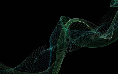 Bir parlayan ile koyu arka plan soyut dalgalar