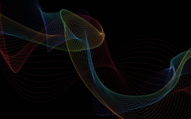 Bir parlayan ile koyu arka plan soyut dalgalar