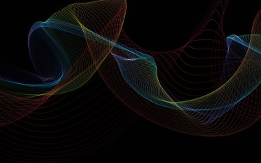 Bir parlayan ile koyu arka plan soyut dalgalar